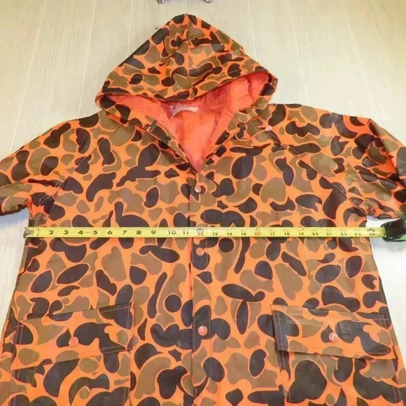 Vintage US Camper Orange Camo Quilted Hunting Jacket Size S - Picture 9 of 10